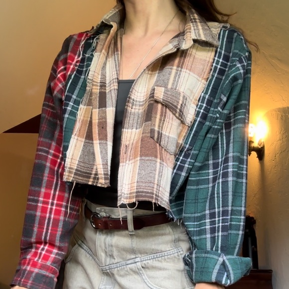 Cropped Patchwork Flannel - Picture 1 of 5